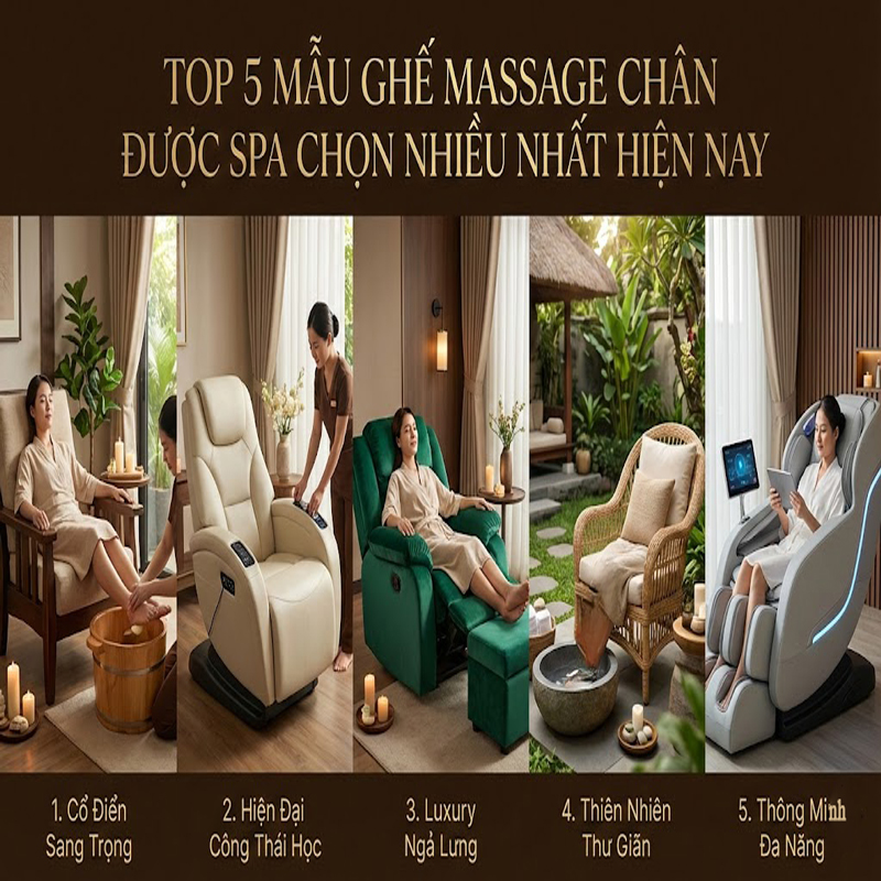 Top 5 mẫu ghế massage chân được spa chọn nhiều nhất